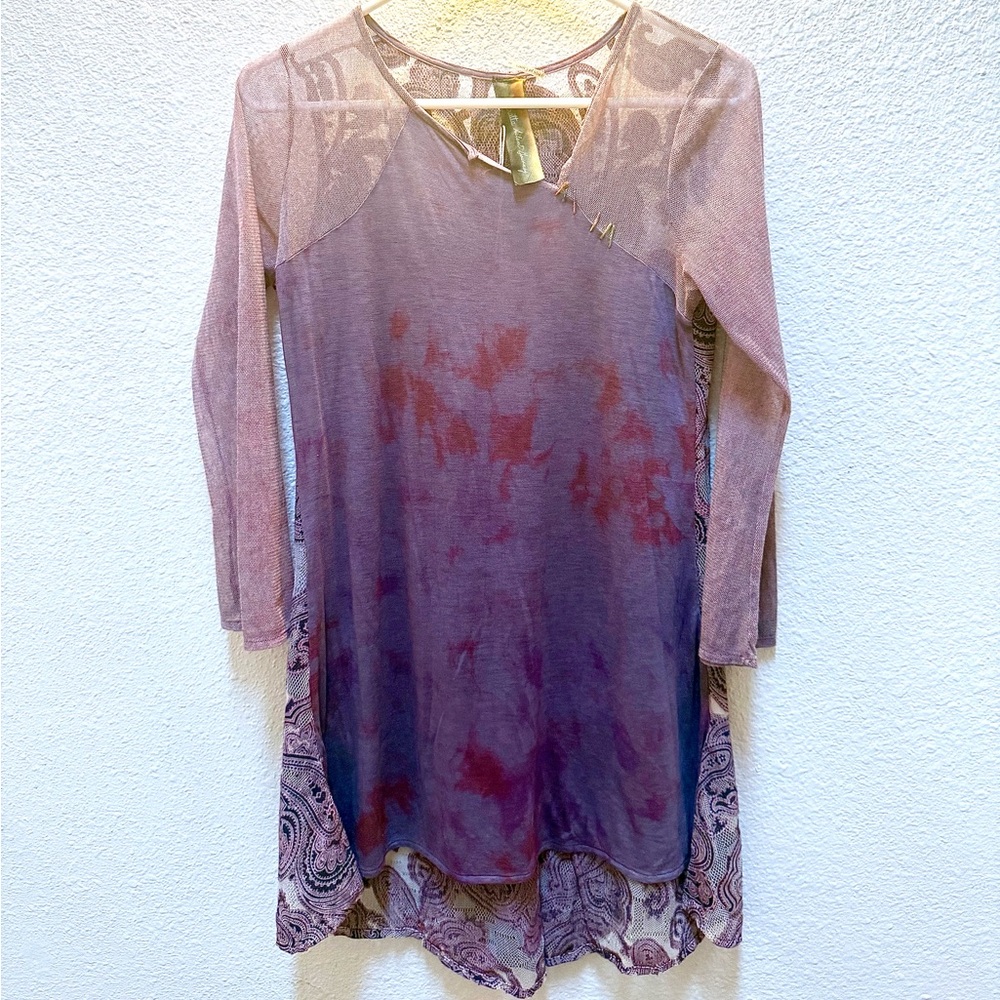 Aratta Purple Tunic Top 3/4 Sleeve